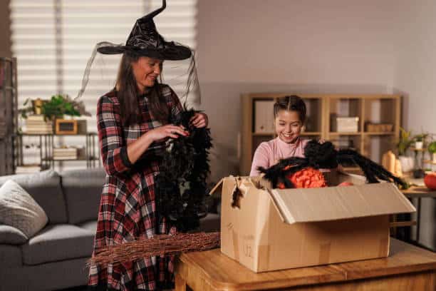 organizing halloween decor